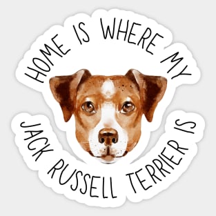 Home Is Where My Jack Russell Terrier Is Dog Breed Lover Watercolor Sticker